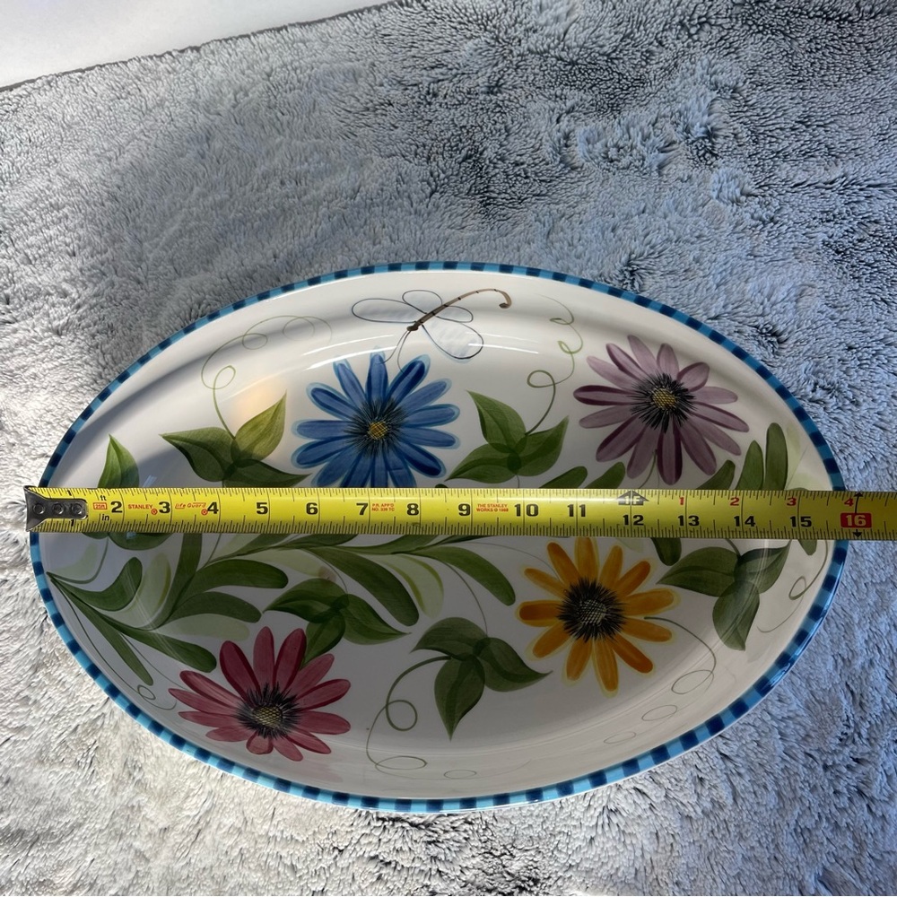 Laurie Gates 2000 Floral Oval Serving Platter - Multicolor Flowers - Picture 8 of 12